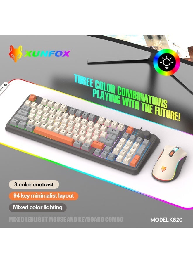 زونفوكس 94 مفتاح سلكي لوحة المفاتيح غشاء ألعاب مكتب لوحة المفاتيح ، مدمجة في ضبط حجم المقبض RGB تأثير الضوء لوحة المفاتيح الكمبيوتر مع الماوس - Image 2